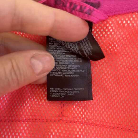 The North Face Girls HYVENT Hooded Rain Jacket Size S 7/8 Pink Outdoor Full Zip - Picture 12 of 14